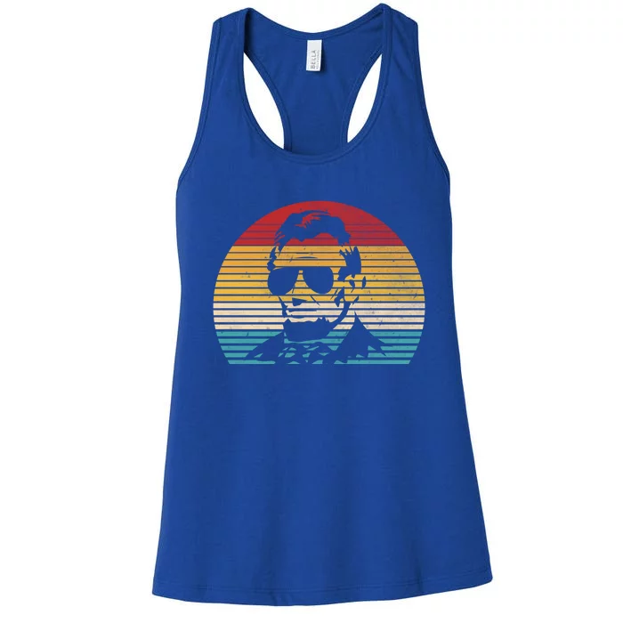 Vintage Abraham Lincoln 4th July Old School Classic Party Gift Women's Racerback Tank