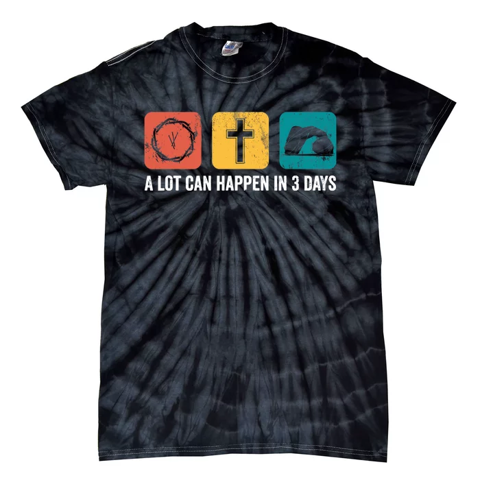 Vintage A Lot Can Happen In 3 Days Bible Easter Christian Tie-Dye T-Shirt