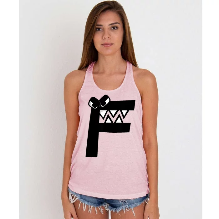 Villain Alphabet Lore F Costume Matching Evil Letter Women's Knotted Racerback Tank