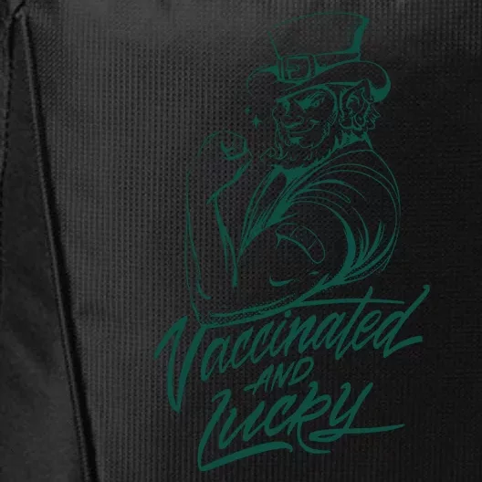 Vaccinated And Lucky St Patricks Day City Backpack