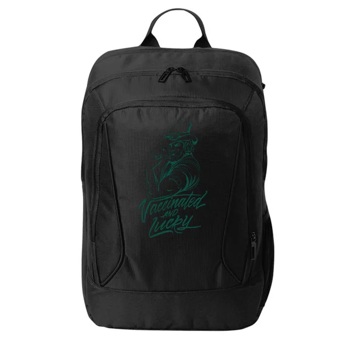 Vaccinated And Lucky St Patricks Day City Backpack