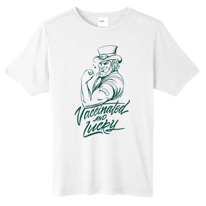 Vaccinated And Lucky St Patricks Day ChromaSoft Performance T-Shirt