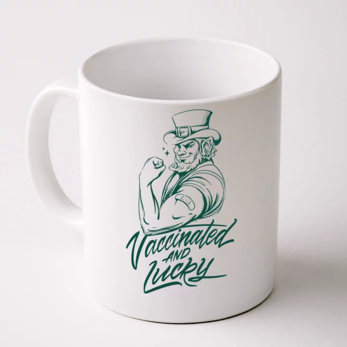 Vaccinated And Lucky St Patricks Day Front & Back Coffee Mug