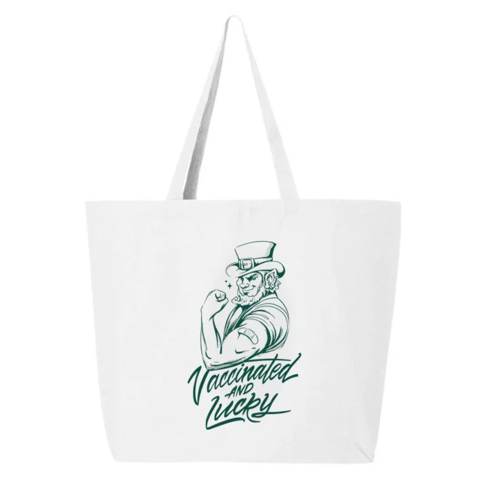 Vaccinated And Lucky St Patricks Day 25L Jumbo Tote