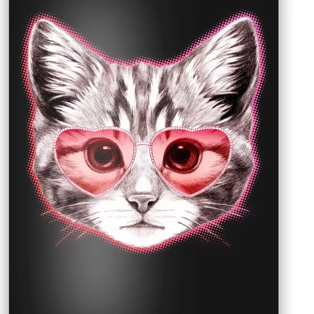 Valentine Cat Love Shades Poster