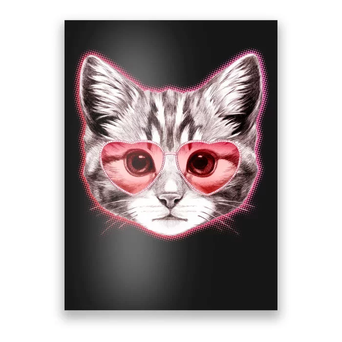 Valentine Cat Love Shades Poster