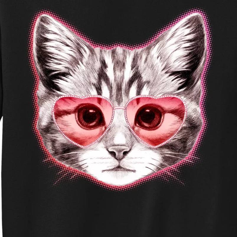 Valentine Cat Love Shades Tall Sweatshirt