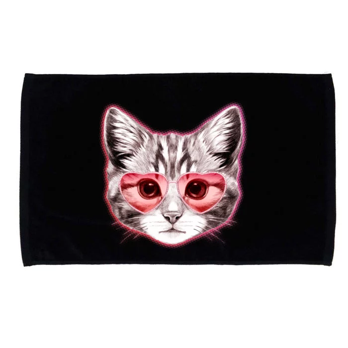 Valentine Cat Love Shades Microfiber Hand Towel