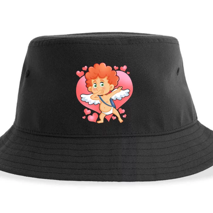 Valentine Dabbing Cupid Sustainable Bucket Hat