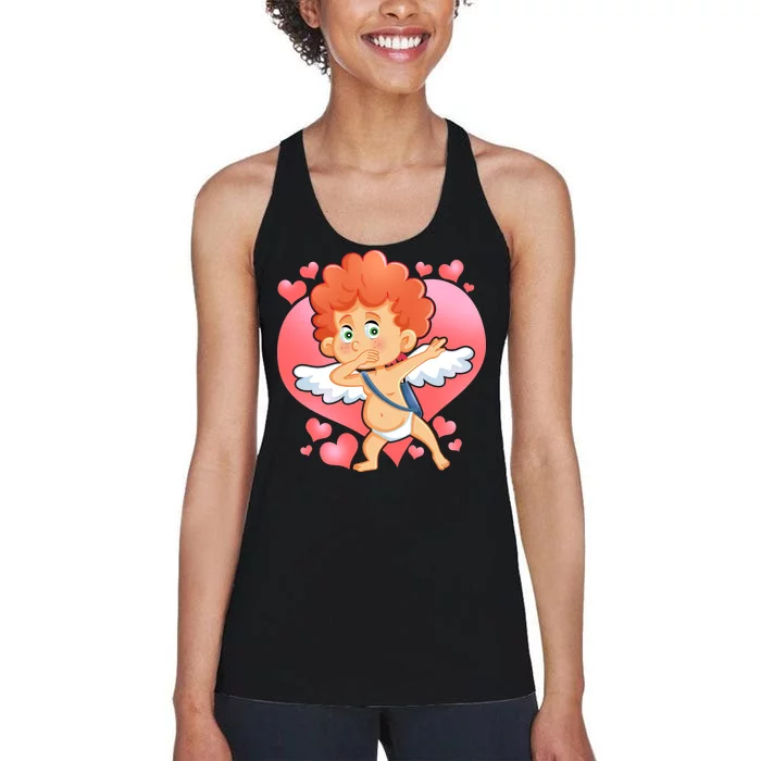 Valentine Dabbing Cupid Women's Racerback Tank