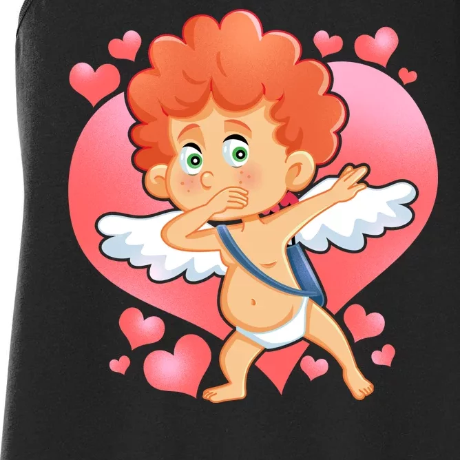 Valentine Dabbing Cupid Women's Racerback Tank