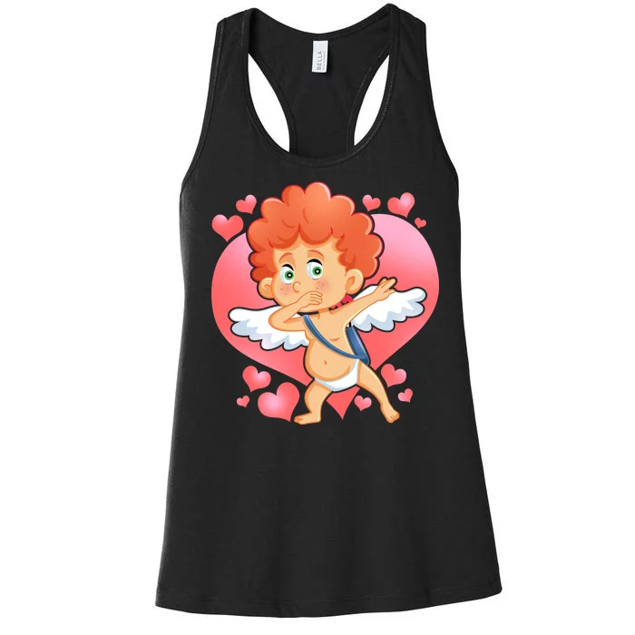 Valentine Dabbing Cupid Women's Racerback Tank