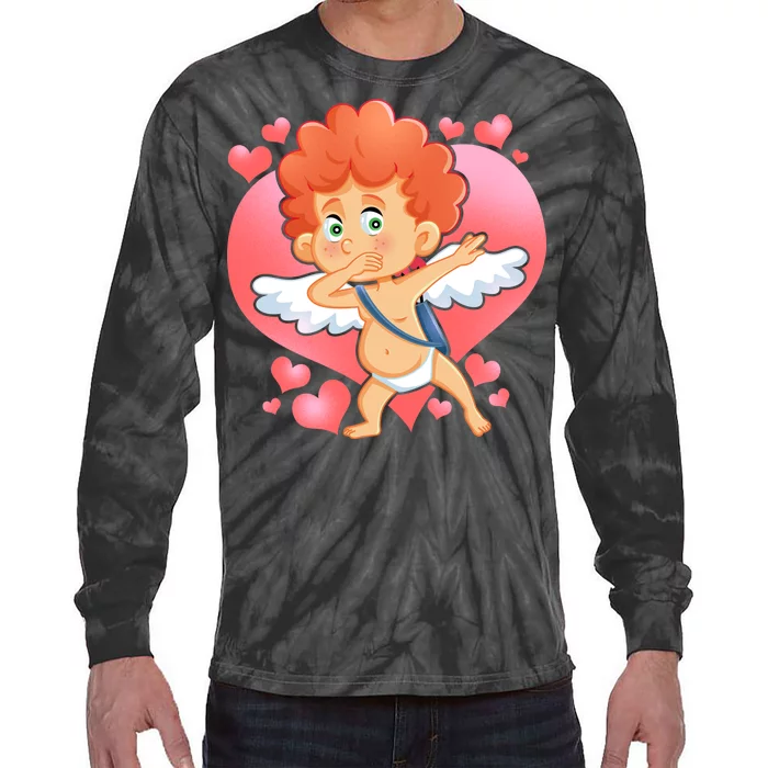 Valentine Dabbing Cupid Tie-Dye Long Sleeve Shirt