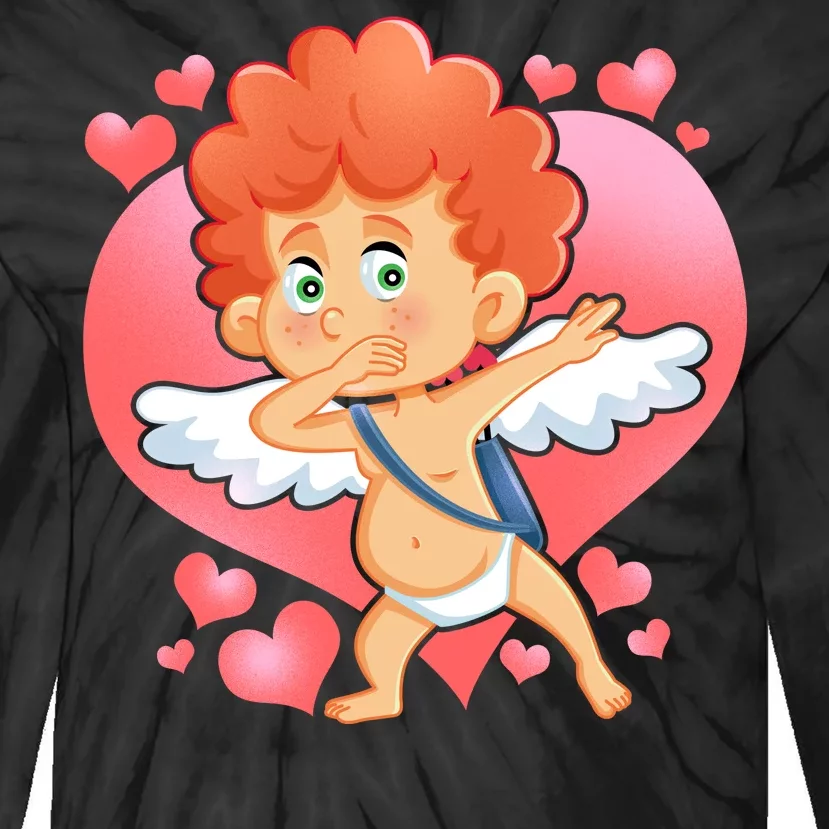 Valentine Dabbing Cupid Tie-Dye Long Sleeve Shirt