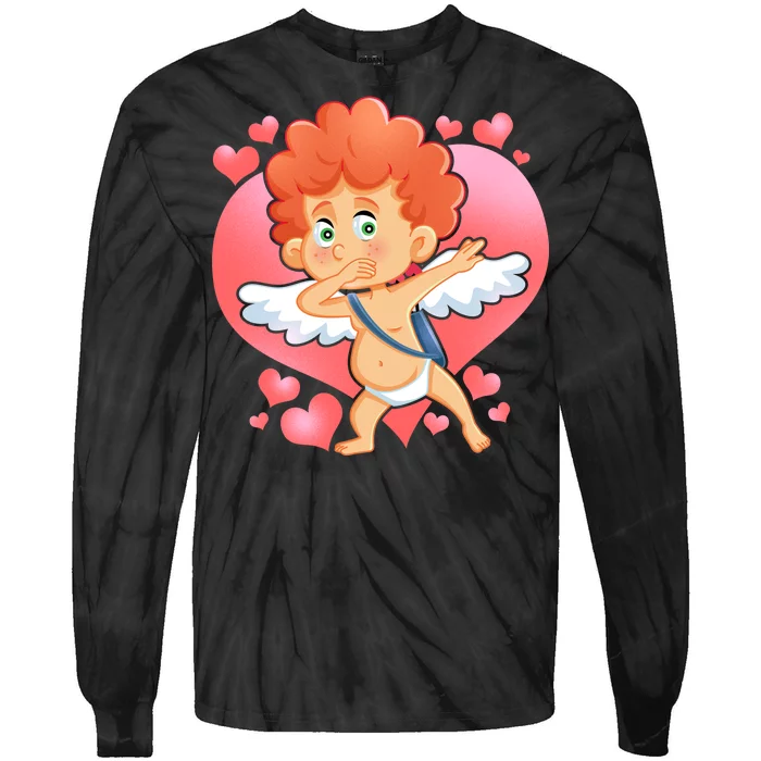 Valentine Dabbing Cupid Tie-Dye Long Sleeve Shirt