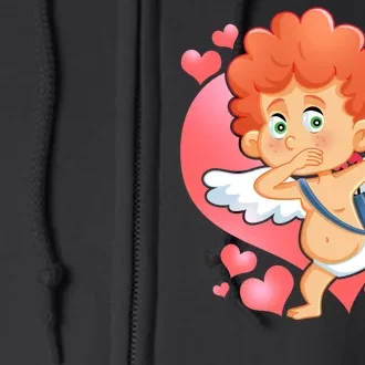 Valentine Dabbing Cupid Full Zip Hoodie