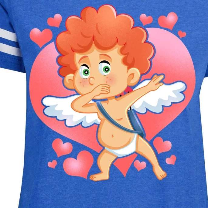 Valentine Dabbing Cupid Enza Ladies Jersey Football T-Shirt