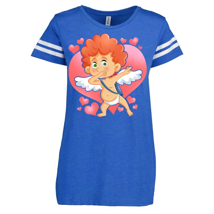 Valentine Dabbing Cupid Enza Ladies Jersey Football T-Shirt