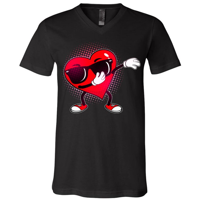 Valentine Dabbing Heart V-Neck T-Shirt