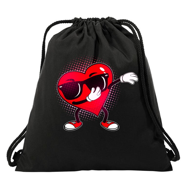 Valentine Dabbing Heart Drawstring Bag