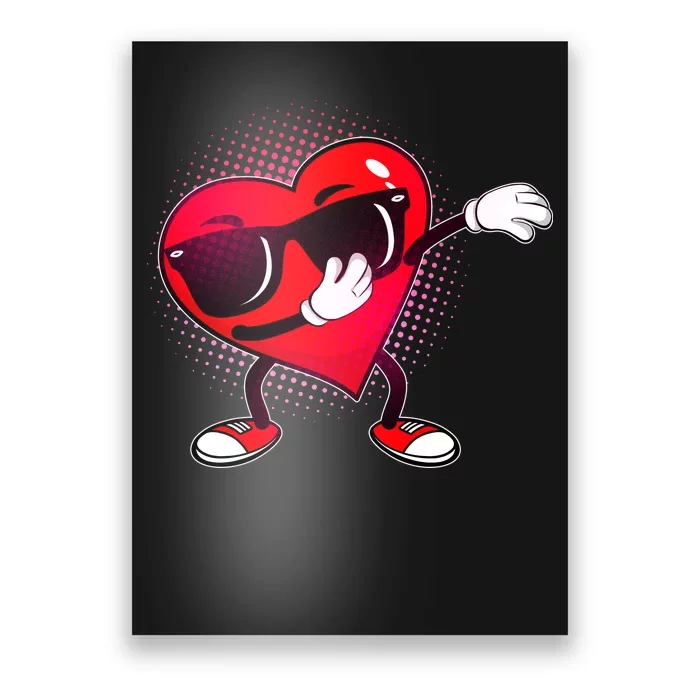 Valentine Dabbing Heart Poster