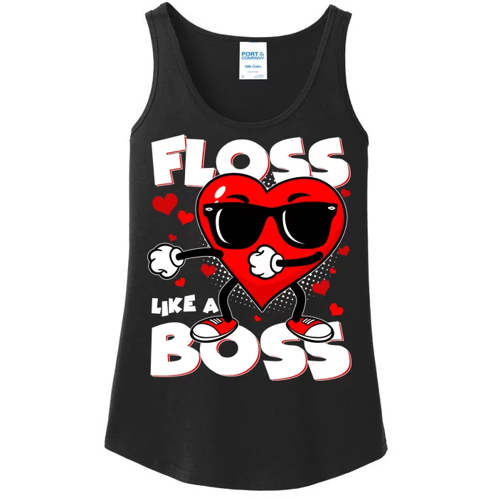 Valentine Floss Like A Boss Heart Ladies Essential Tank