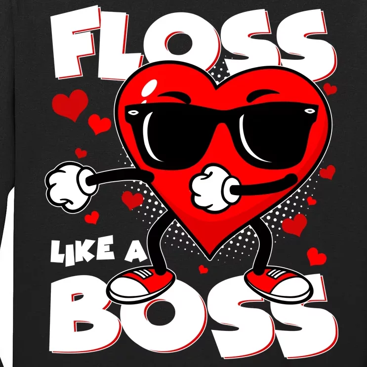 Valentine Floss Like A Boss Heart Tall Long Sleeve T-Shirt