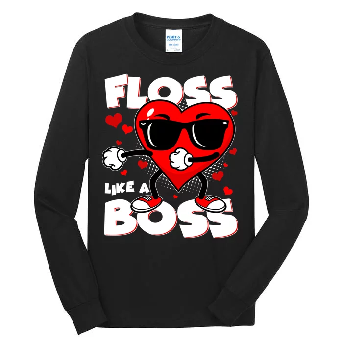 Valentine Floss Like A Boss Heart Tall Long Sleeve T-Shirt