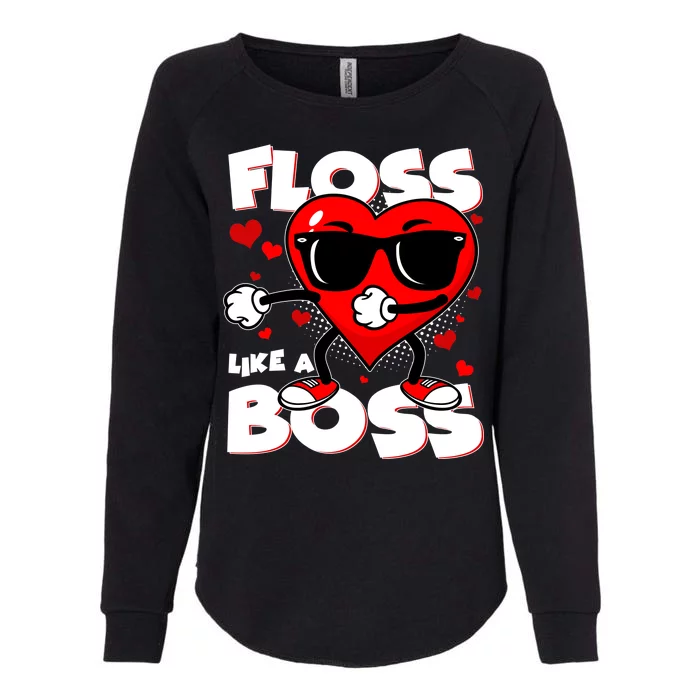 Valentine Floss Like A Boss Heart Womens California Wash Sweatshirt