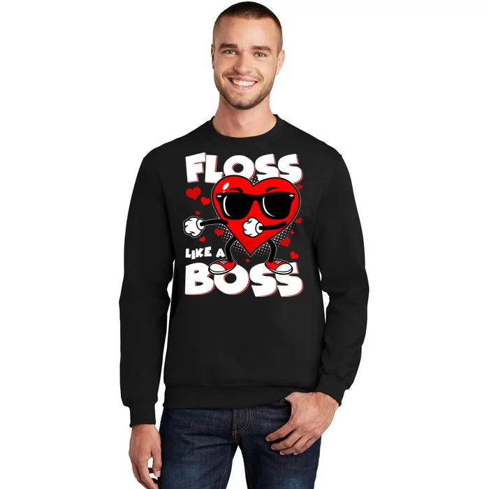 Valentine Floss Like A Boss Heart Tall Sweatshirt