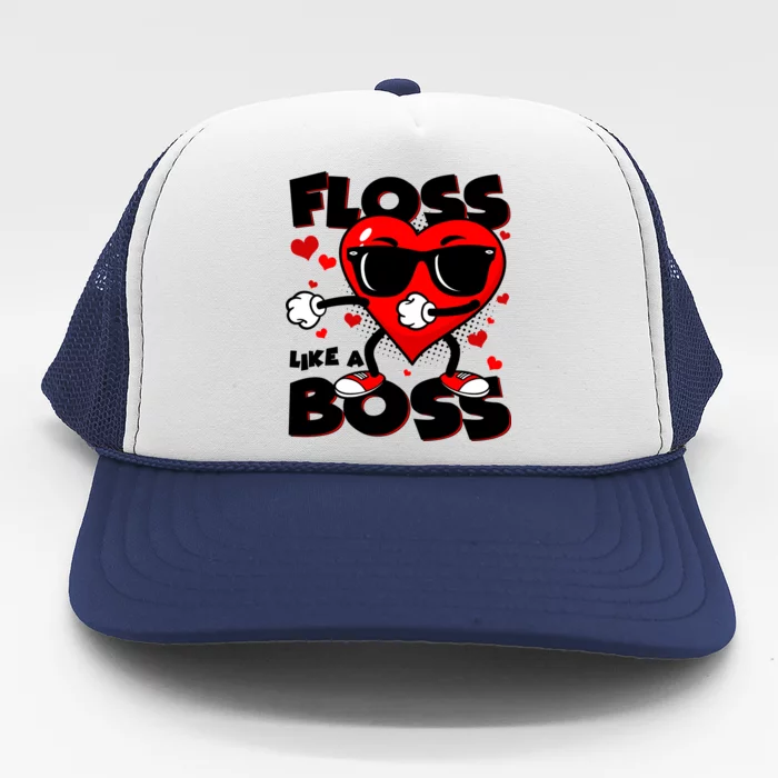 Valentine Floss Like A Boss Heart Trucker Hat