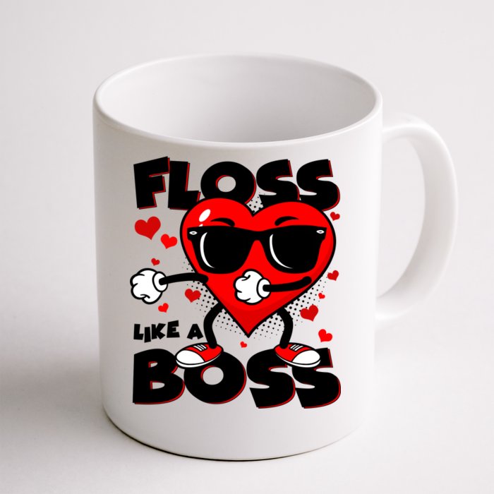 Valentine Floss Like A Boss Heart Front & Back Coffee Mug