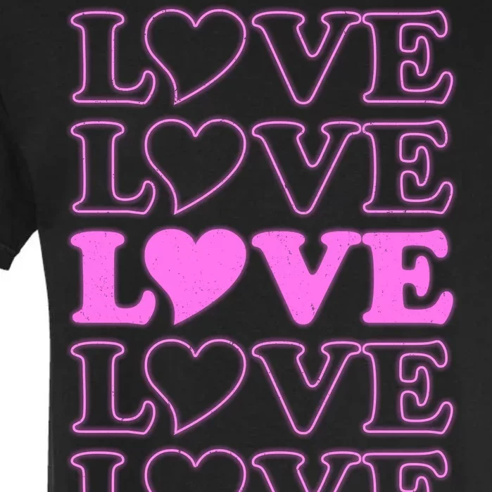 Valentine Love Pattern Garment-Dyed Heavyweight T-Shirt