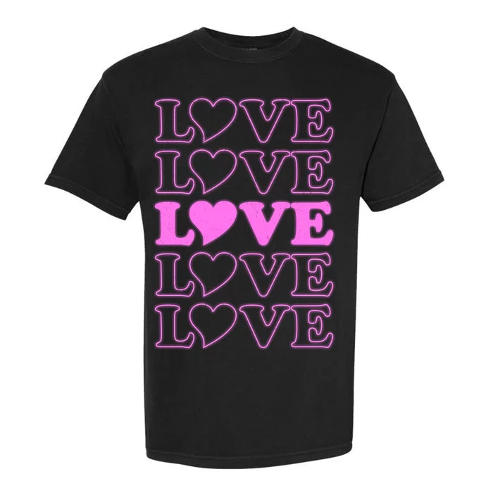 Valentine Love Pattern Garment-Dyed Heavyweight T-Shirt