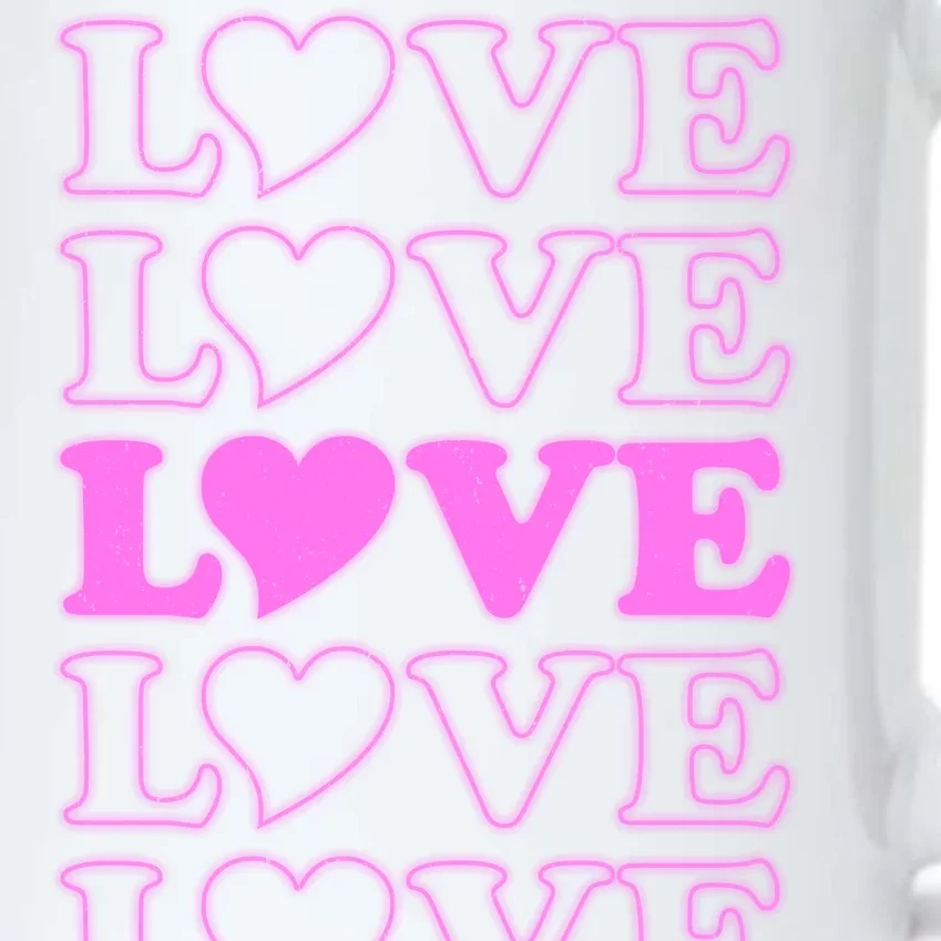 Valentine Love Pattern Black Color Changing Mug