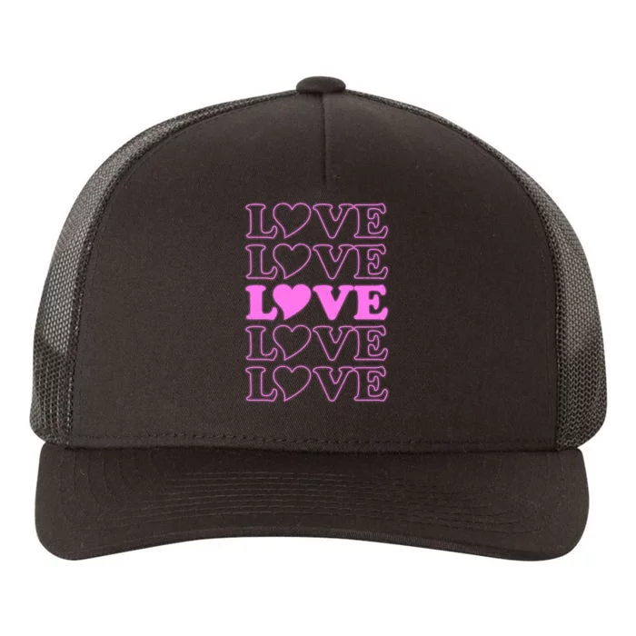 Valentine Love Pattern Yupoong Adult 5-Panel Trucker Hat