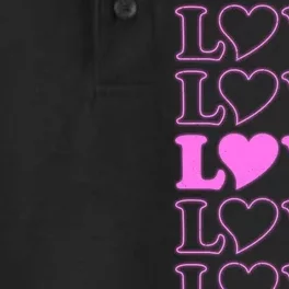 Valentine Love Pattern Dry Zone Grid Performance Polo