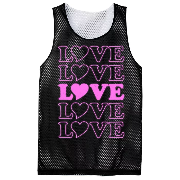 Valentine Love Pattern Mesh Reversible Basketball Jersey Tank