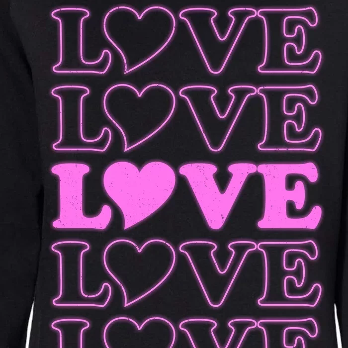 Valentine Love Pattern Womens California Wash Sweatshirt