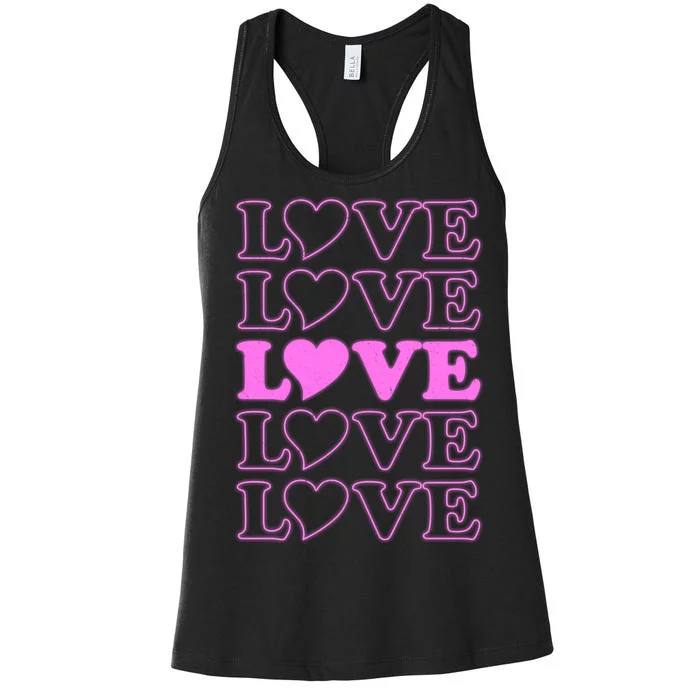 Valentine Love Pattern Women's Racerback Tank