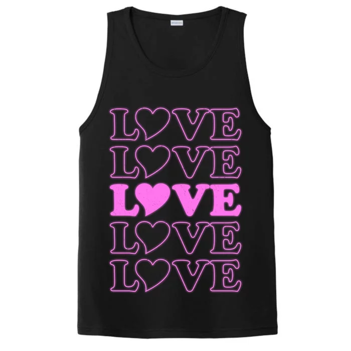 Valentine Love Pattern Performance Tank