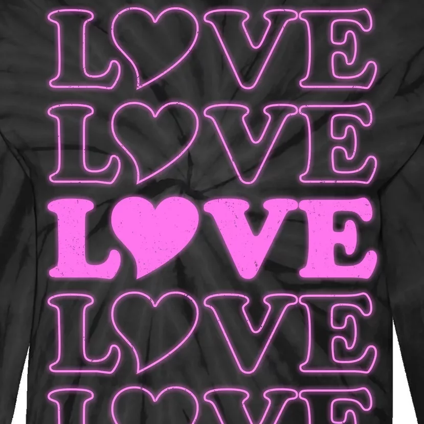 Valentine Love Pattern Tie-Dye Long Sleeve Shirt