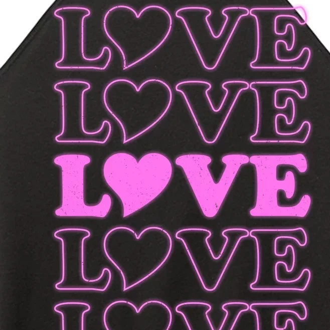 Valentine Love Pattern Women’s Perfect Tri Rocker Tank