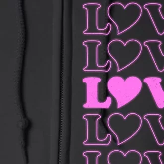 Valentine Love Pattern Full Zip Hoodie