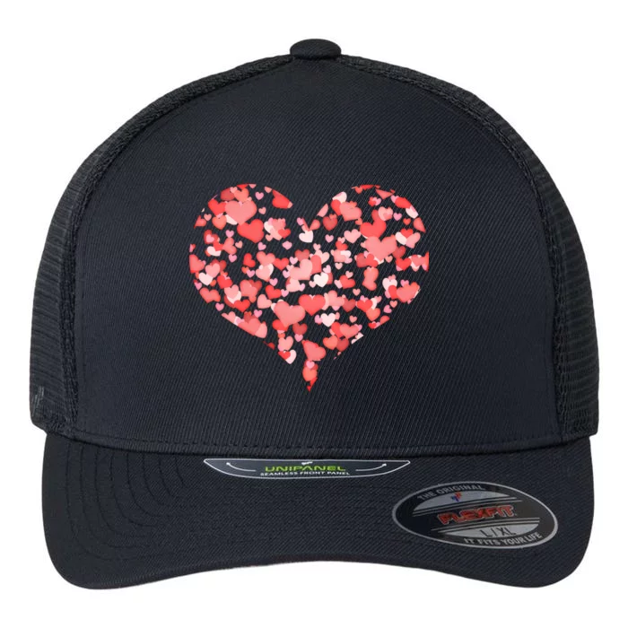 Valentine Multi Heart Of Love Flexfit Unipanel Trucker Cap