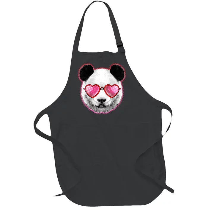 Valentine Panda Love Shades Full-Length Apron With Pocket