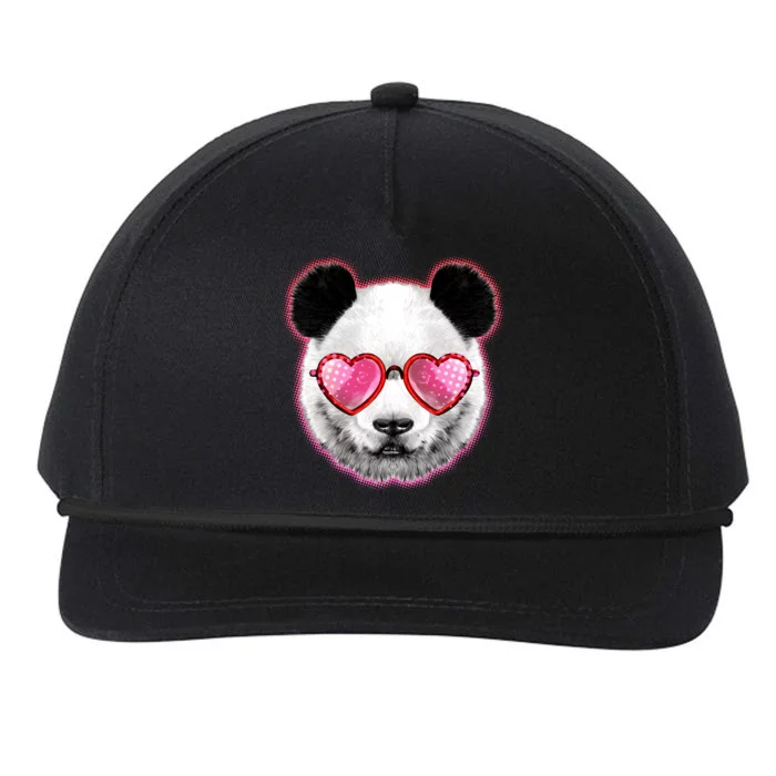 Valentine Panda Love Shades Snapback Five-Panel Rope Hat