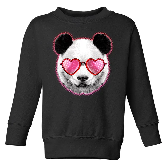 Valentine Panda Love Shades Toddler Sweatshirt