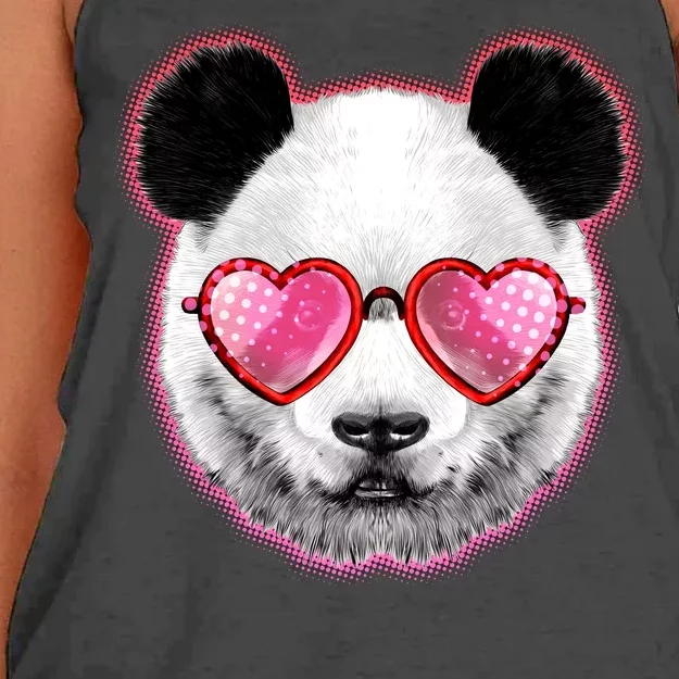 Valentine Panda Love Shades Women's Knotted Racerback Tank