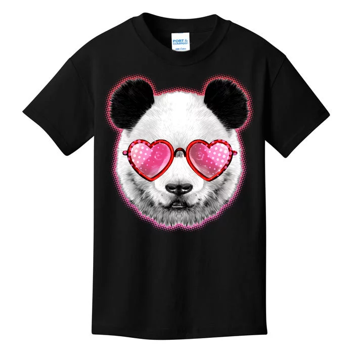 Valentine Panda Love Shades Kids T-Shirt